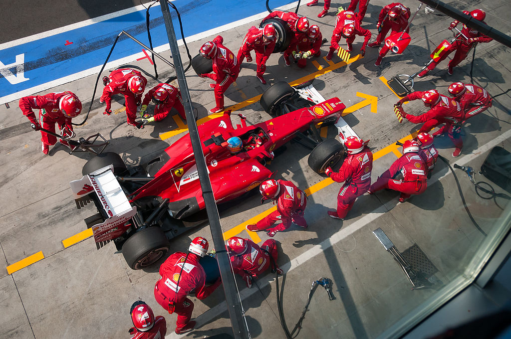 2012 Ferrari pit stop Italian GP